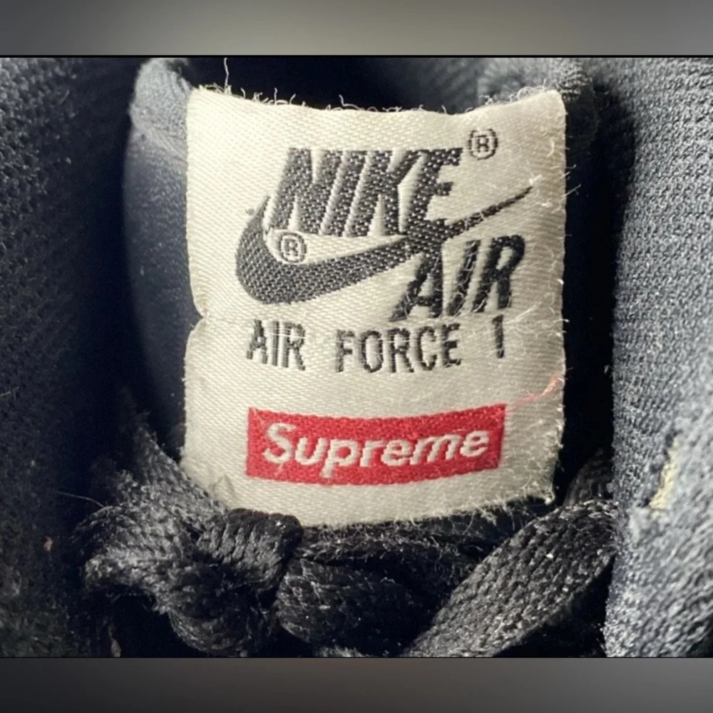 Supreme x NBA x Air Force 1 Mid Black Size 12 AQ8017-001 - Picture 5 of 7